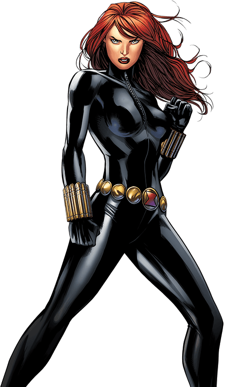 Black Widow Comic Art PNG image