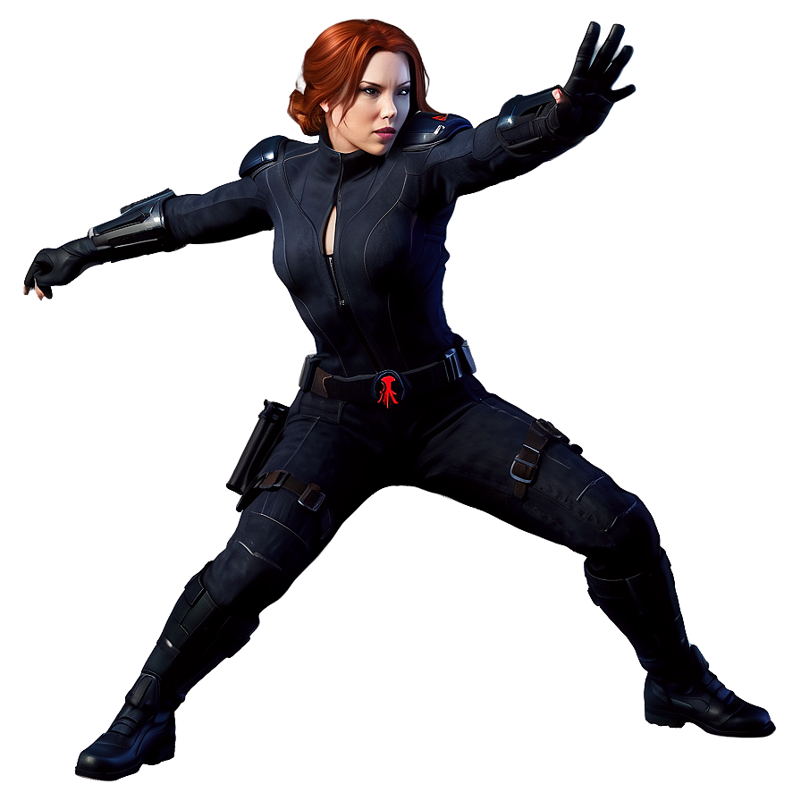 Black Widow Fighting Stance Png Lcq7 PNG image