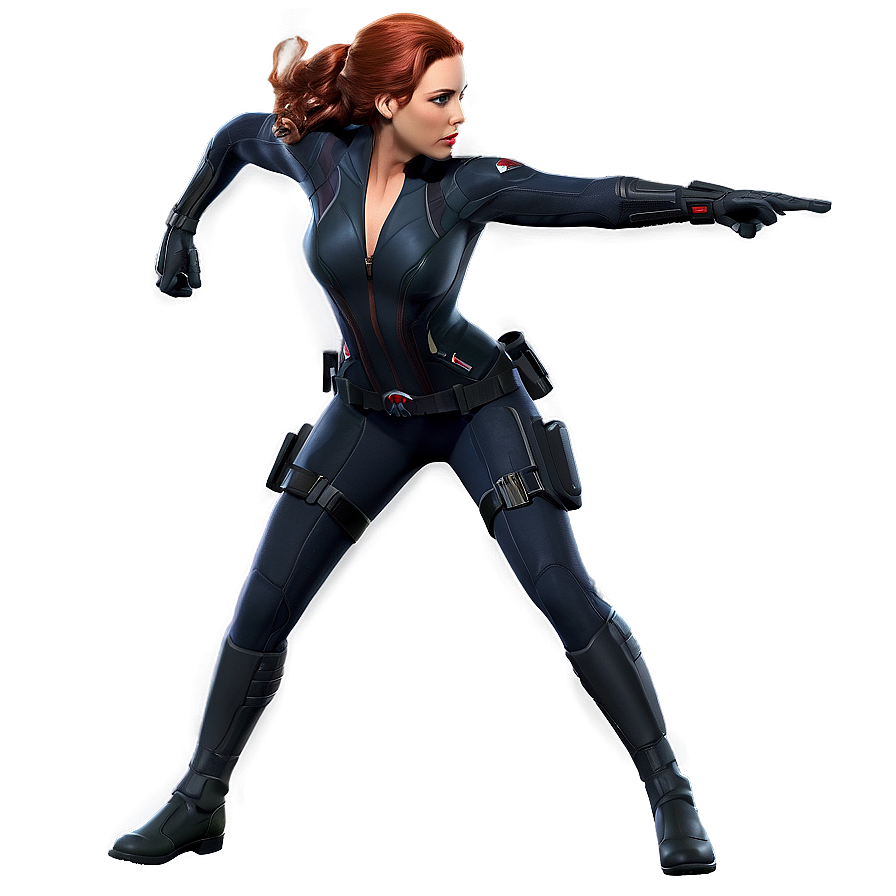 Black Widow Heroic Pose Png 05212024 PNG image