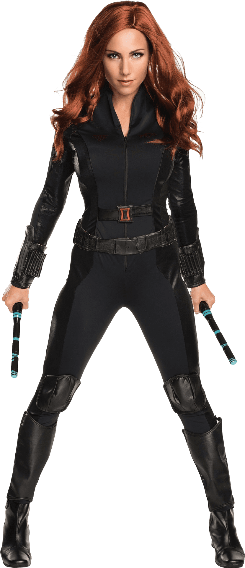 Black Widow Readyfor Action PNG image