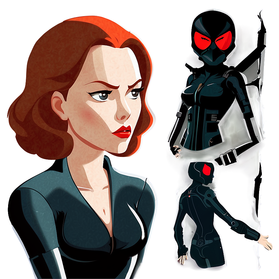 Black Widow Stylized Art Png Dcf13 PNG image