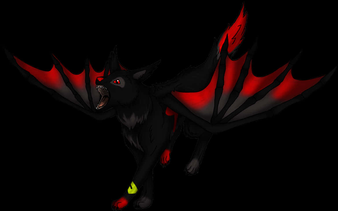 Black Winged Beast Artwork PNG image
