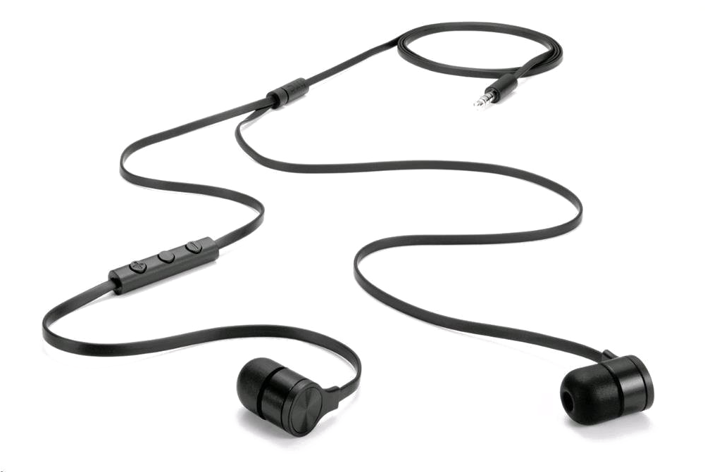 Black Wired Earbuds Product Photo PNG image