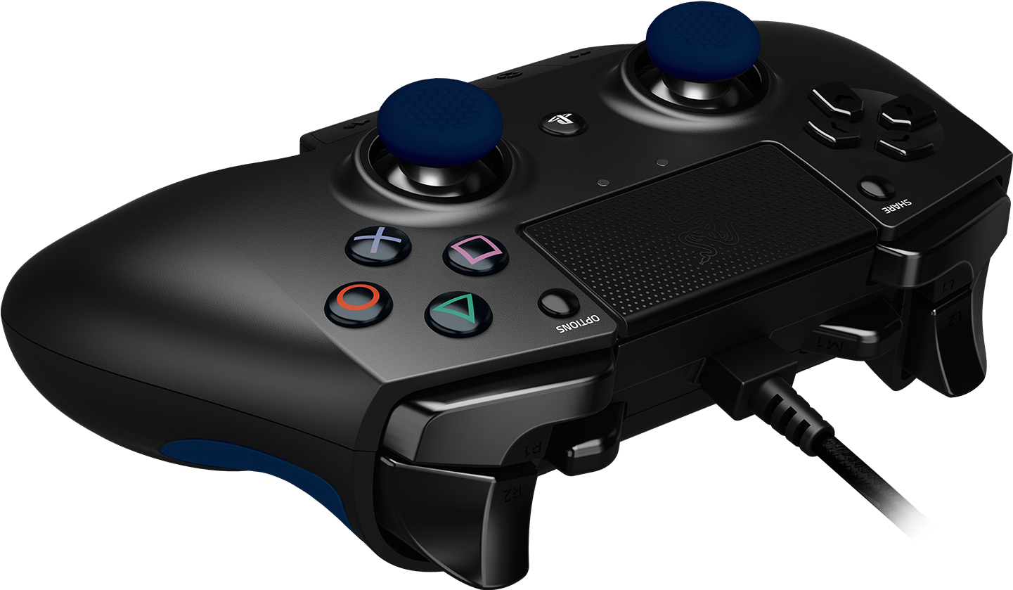 Black Wired Game Controller PNG image