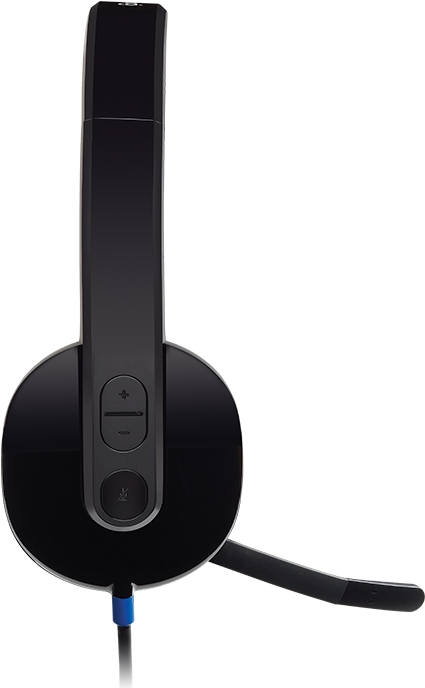 Black Wired Headsetwith Microphone PNG image