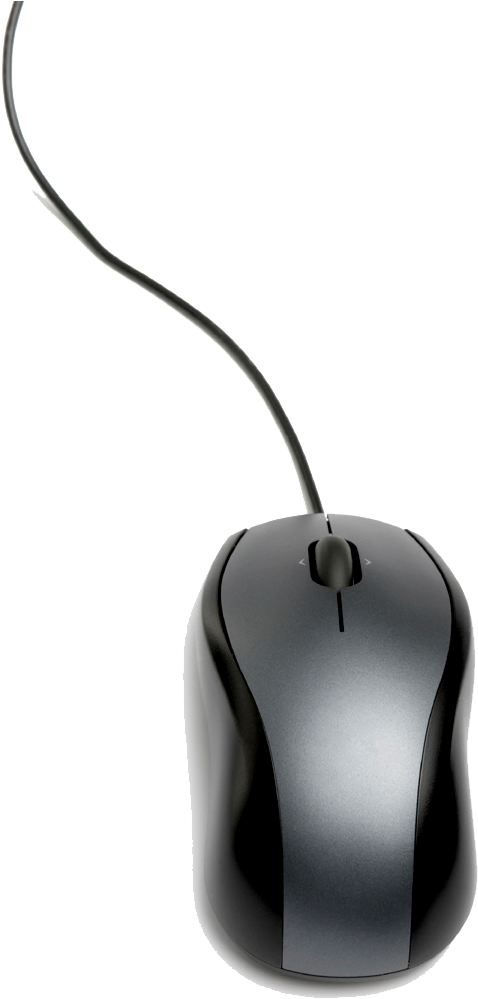 Black Wired Optical Mouse PNG image