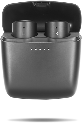 Black Wireless Earbuds Charging Case PNG image