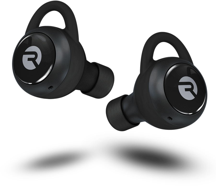 Black Wireless Earbuds Product Showcase PNG image