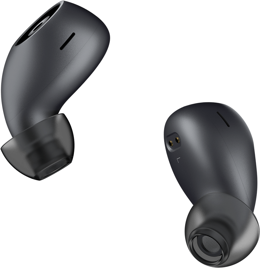 Black Wireless Earbuds Product Showcase PNG image