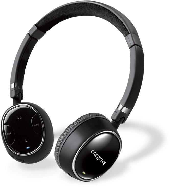 Black Wireless Headphones Creative PNG image