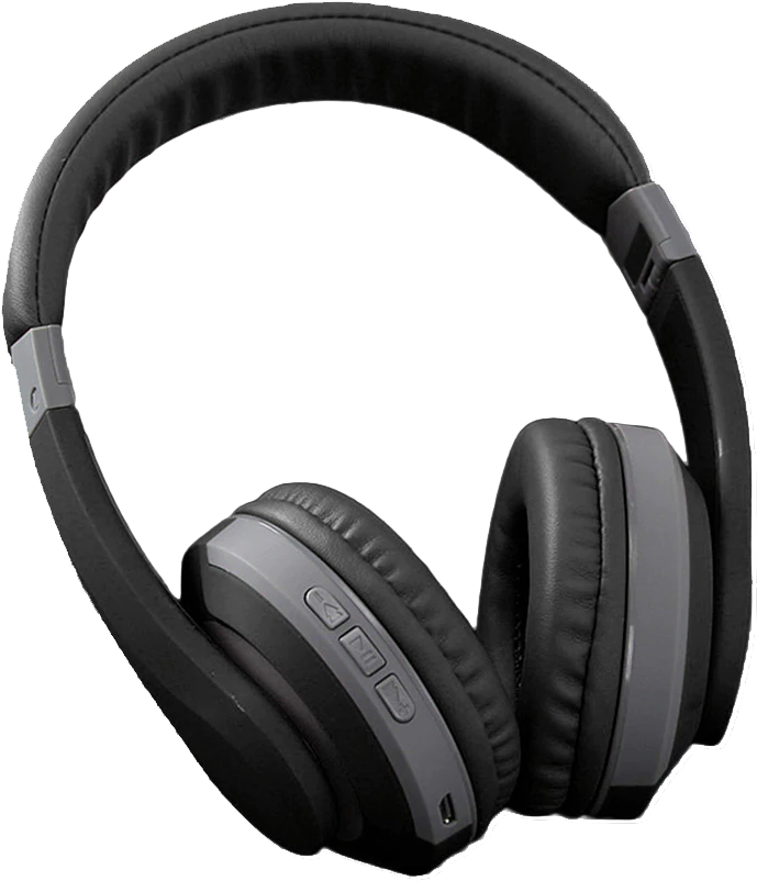 Black Wireless Over Ear Headphones PNG image