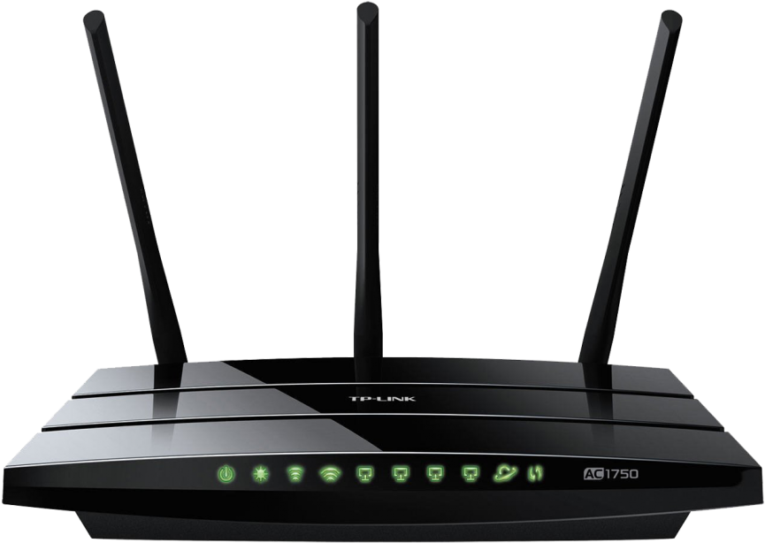 Black Wireless Router T P Link A C1750 PNG image