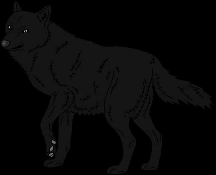 Black Wolf Illustration PNG image