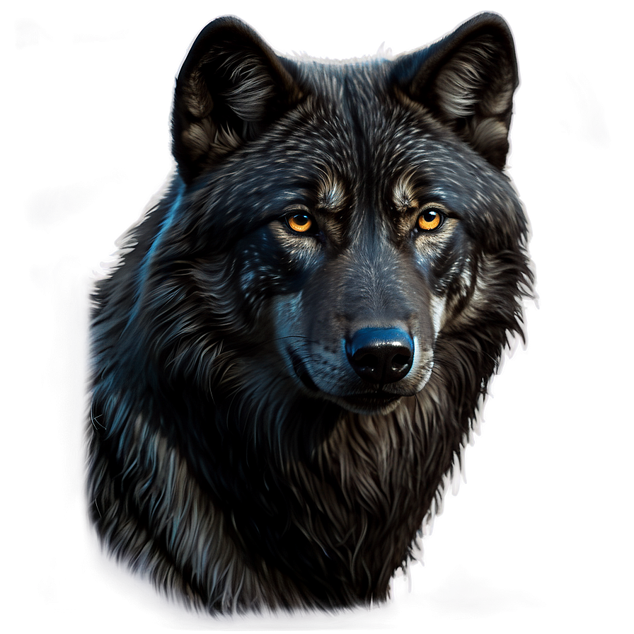 Black Wolf Portrait Png 05032024 PNG image