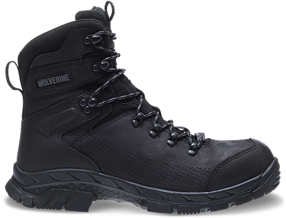 Black Wolverine Work Boot PNG image