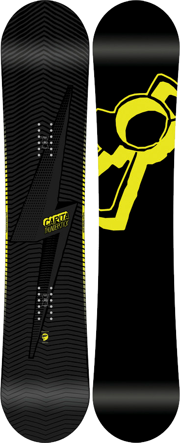 Black Yellow Snowboard Design PNG image