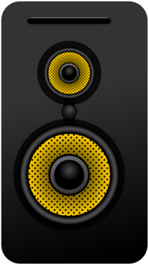 Black Yellow Speaker Design PNG image