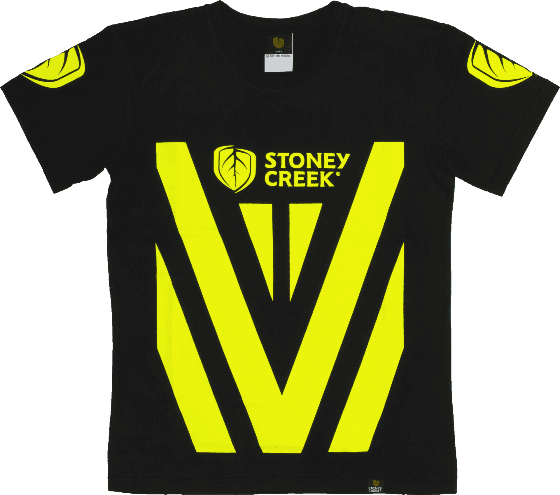 Black Yellow Stoney Creek T Shirt Template PNG image