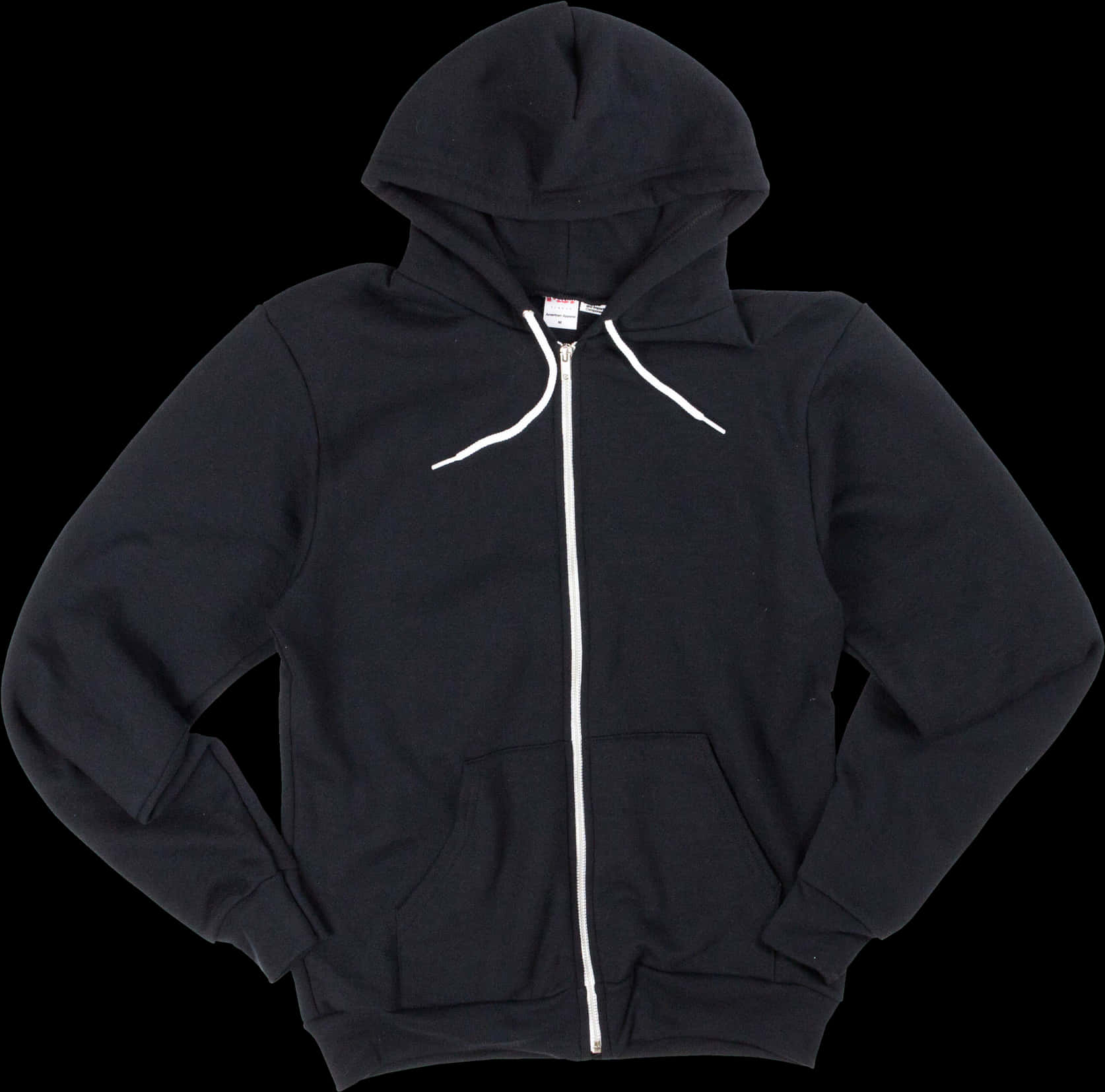 Black Zip Up Hoodie Isolated PNG image