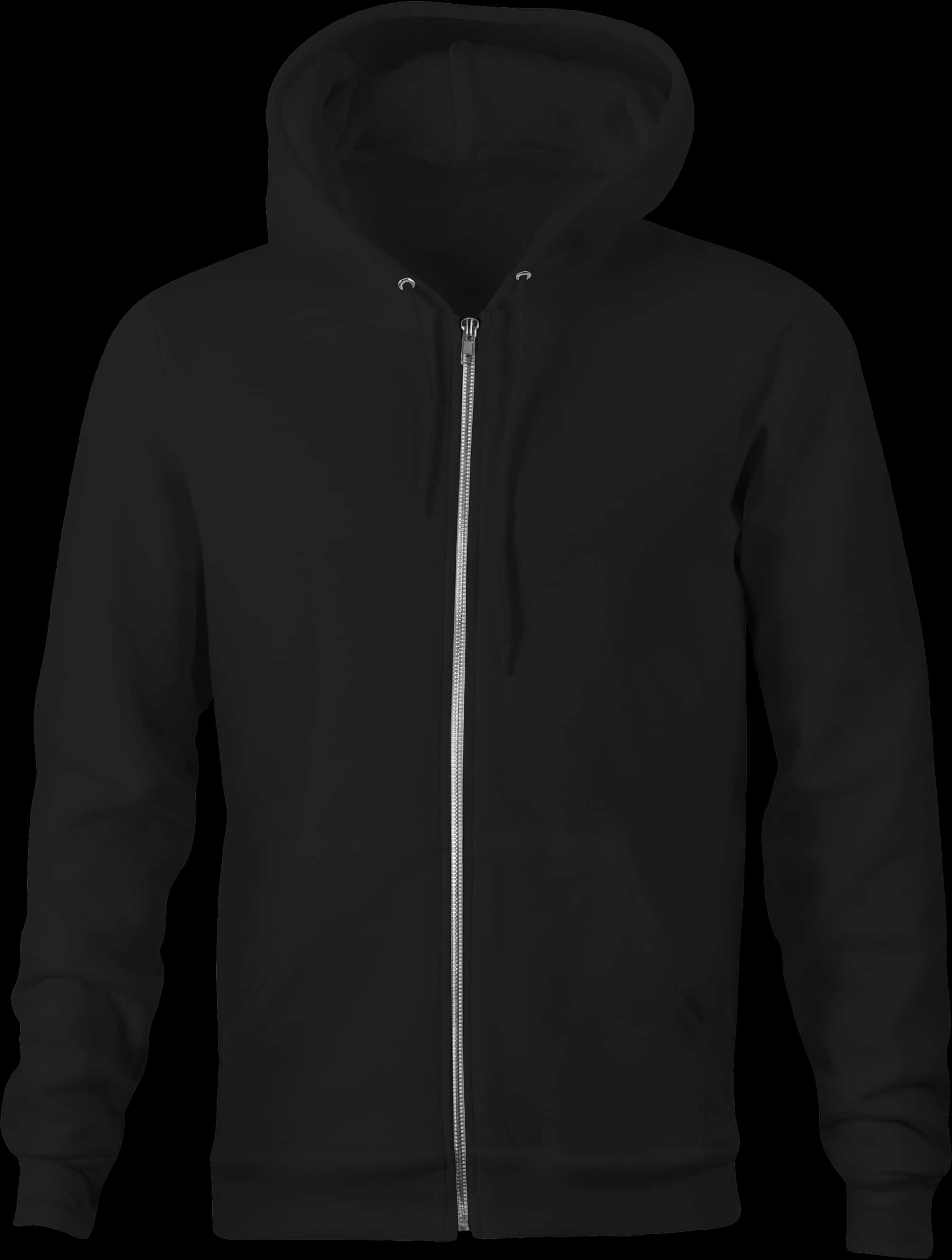 Black Zip Up Hoodie Mockup PNG image