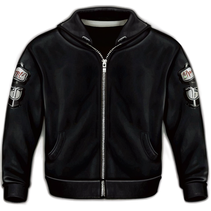 Black Zip-up Sweatshirt Illustration Png Xms64 PNG image