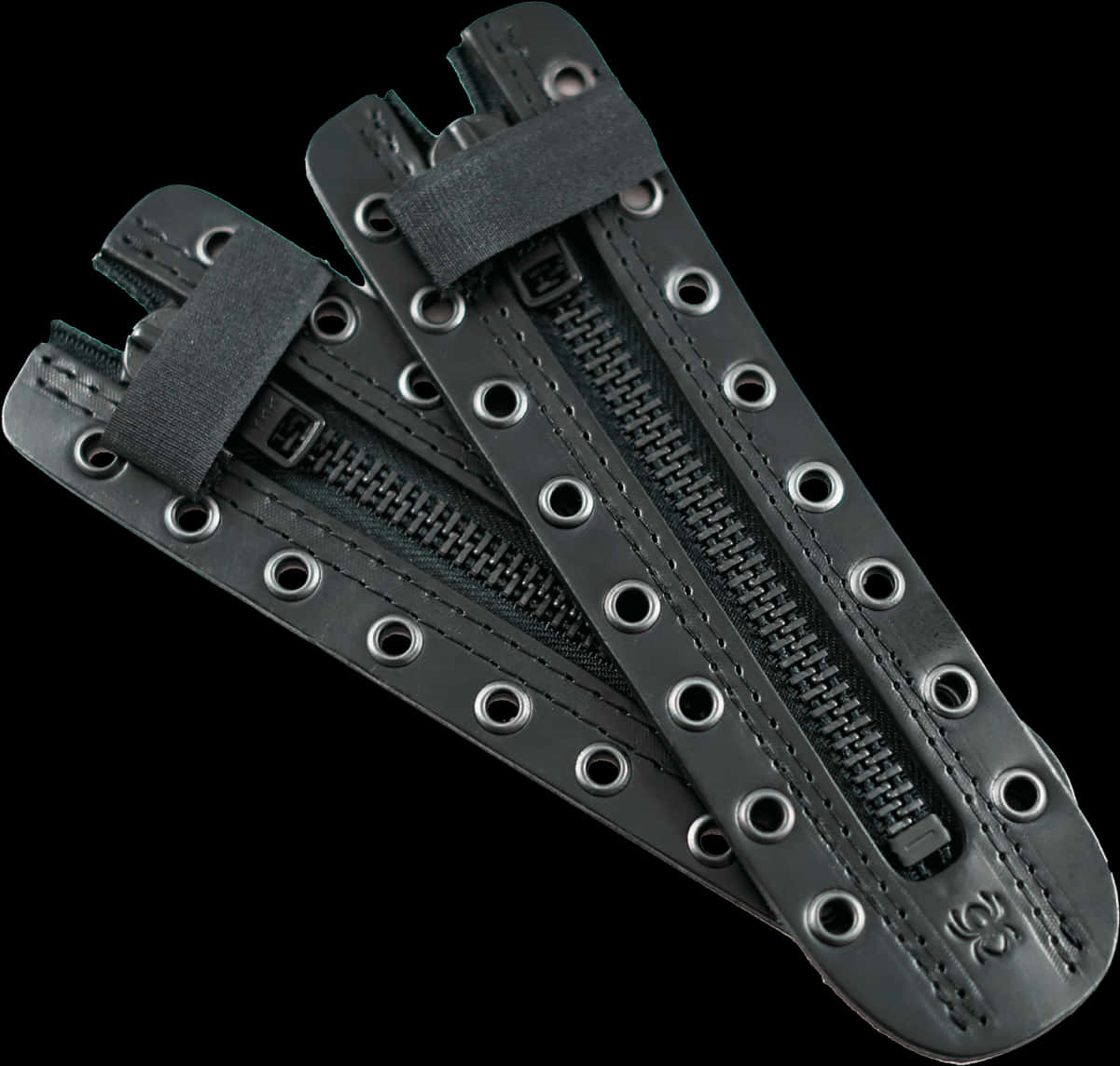 Black Zipperwith Metal Grommets PNG image