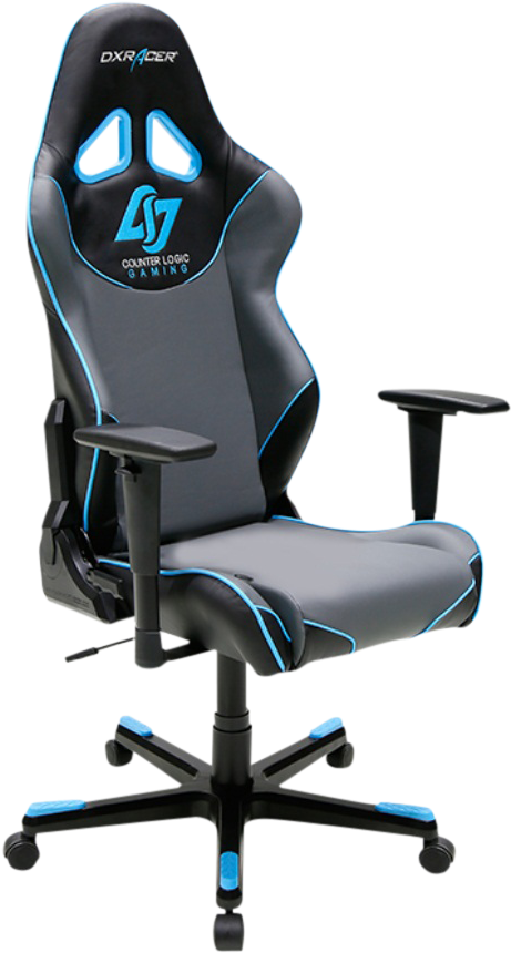 Blackand Blue D X Racer Gaming Chair PNG image