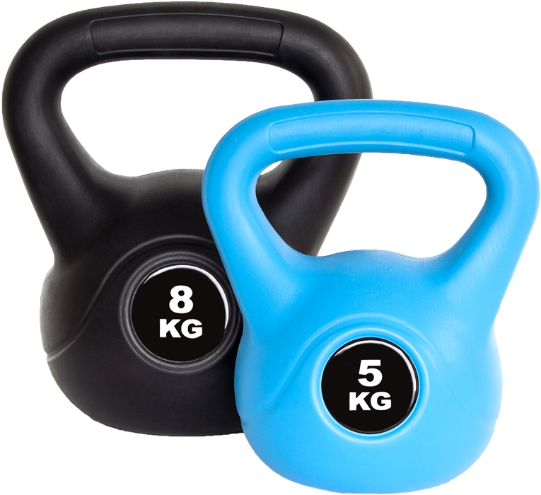 Blackand Blue Kettlebells8kg5kg PNG image