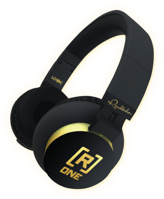 Blackand Gold Over Ear Headphones PNG image