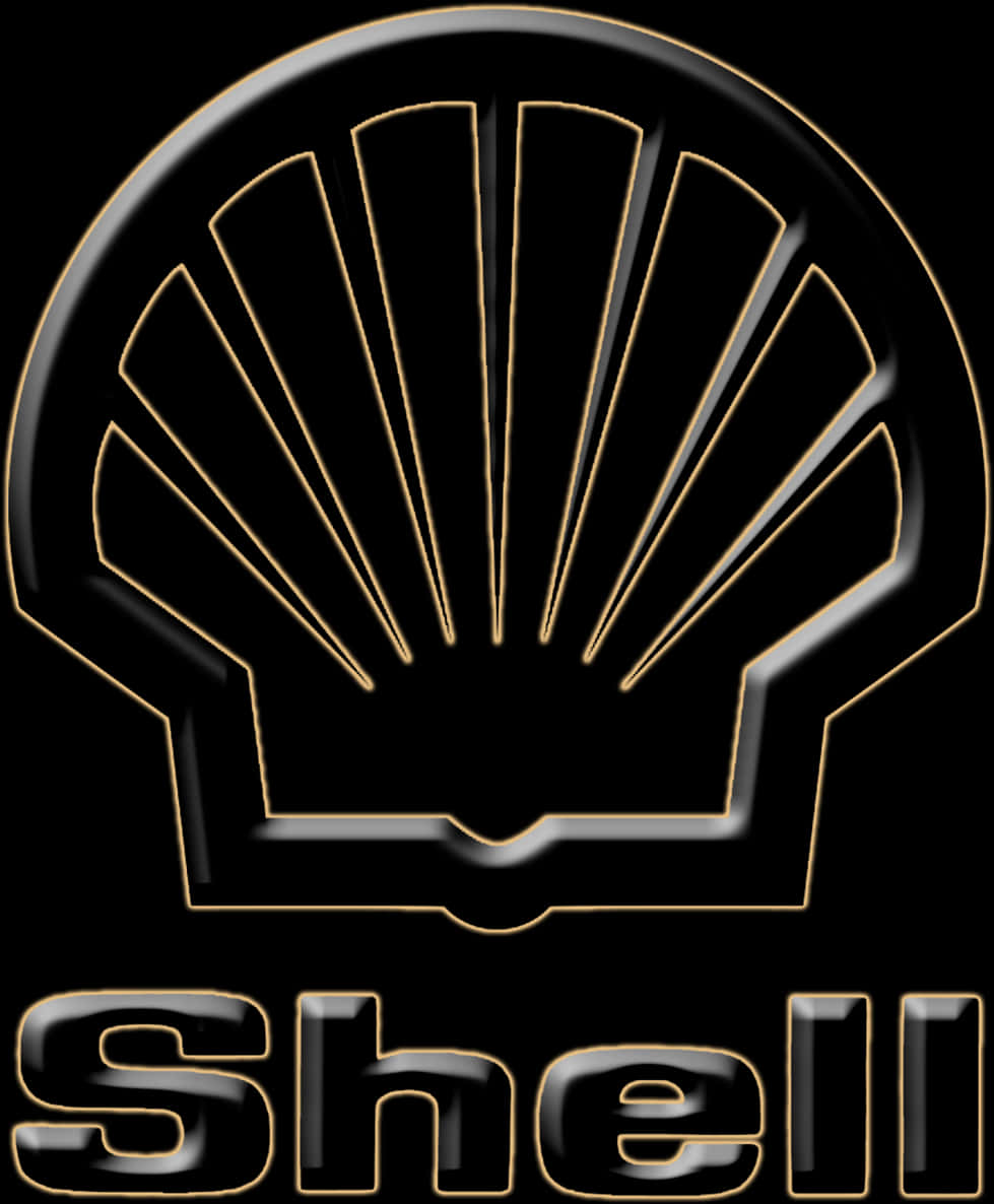 Blackand Gold Shell Logo PNG image