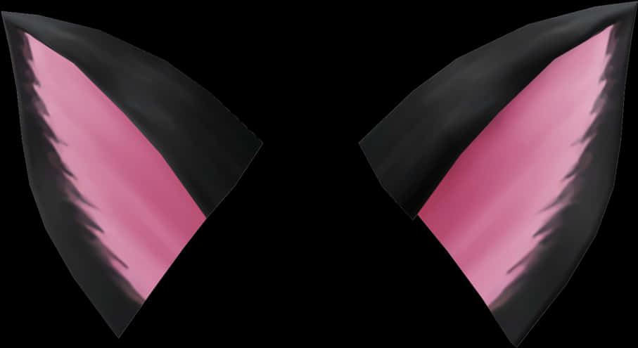 Blackand Pink Cat Ears Graphic PNG image