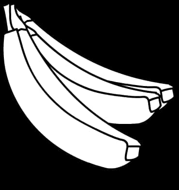 Blackand White Banana Cluster Illustration PNG image