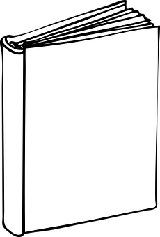 Blackand White Book Clipart PNG image