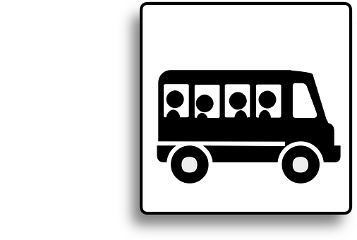 Blackand White Bus Icon PNG image