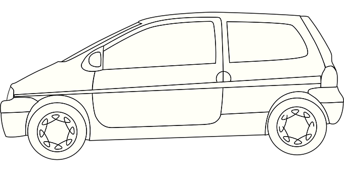 Blackand White Car Drawing PNG image