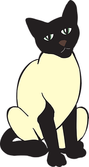 Blackand White Cat Illustration PNG image