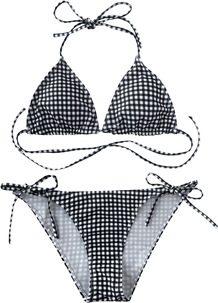 Blackand White Checkered Bikini PNG image