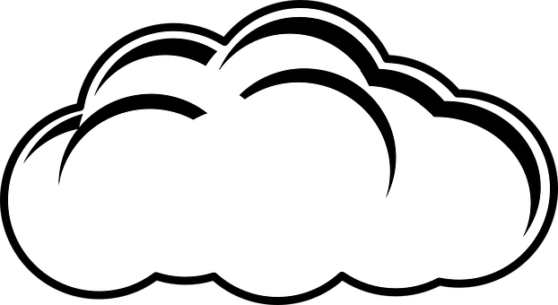 Blackand White Cloud Vector PNG image