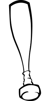 Blackand White Cricket Bat Silhouette PNG image