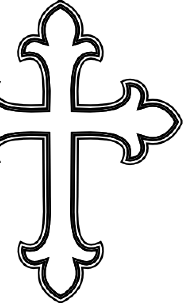 Blackand White Decorative Cross Clipart PNG image