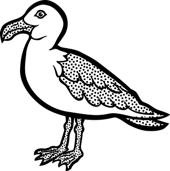 Blackand White Dodo Bird Illustration PNG image