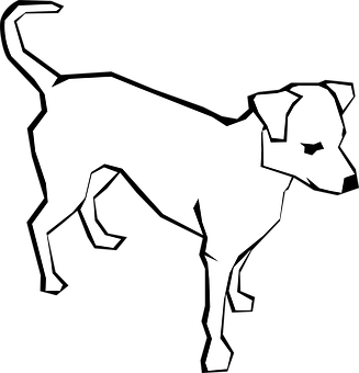 Blackand White Dog Silhouette PNG image