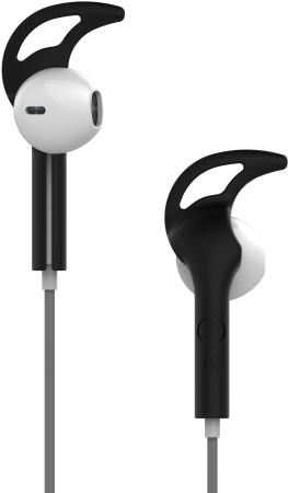 Blackand White Earhooks Earbuds PNG image