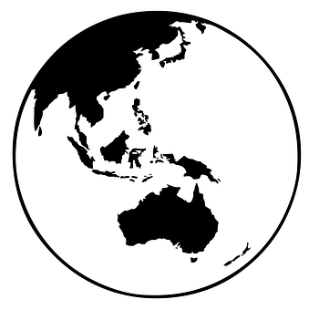 Blackand White Earth Map PNG image