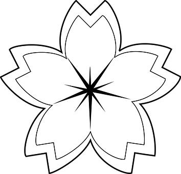 Blackand White Flower Graphic PNG image