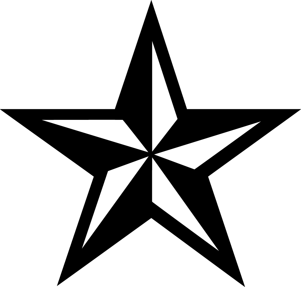 Blackand White Nautical Star PNG image