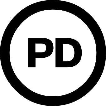 Blackand White P D Sign PNG image