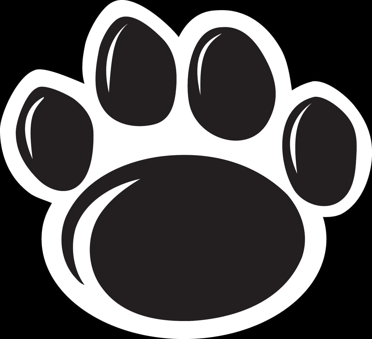 Blackand White Paw Print Graphic PNG image