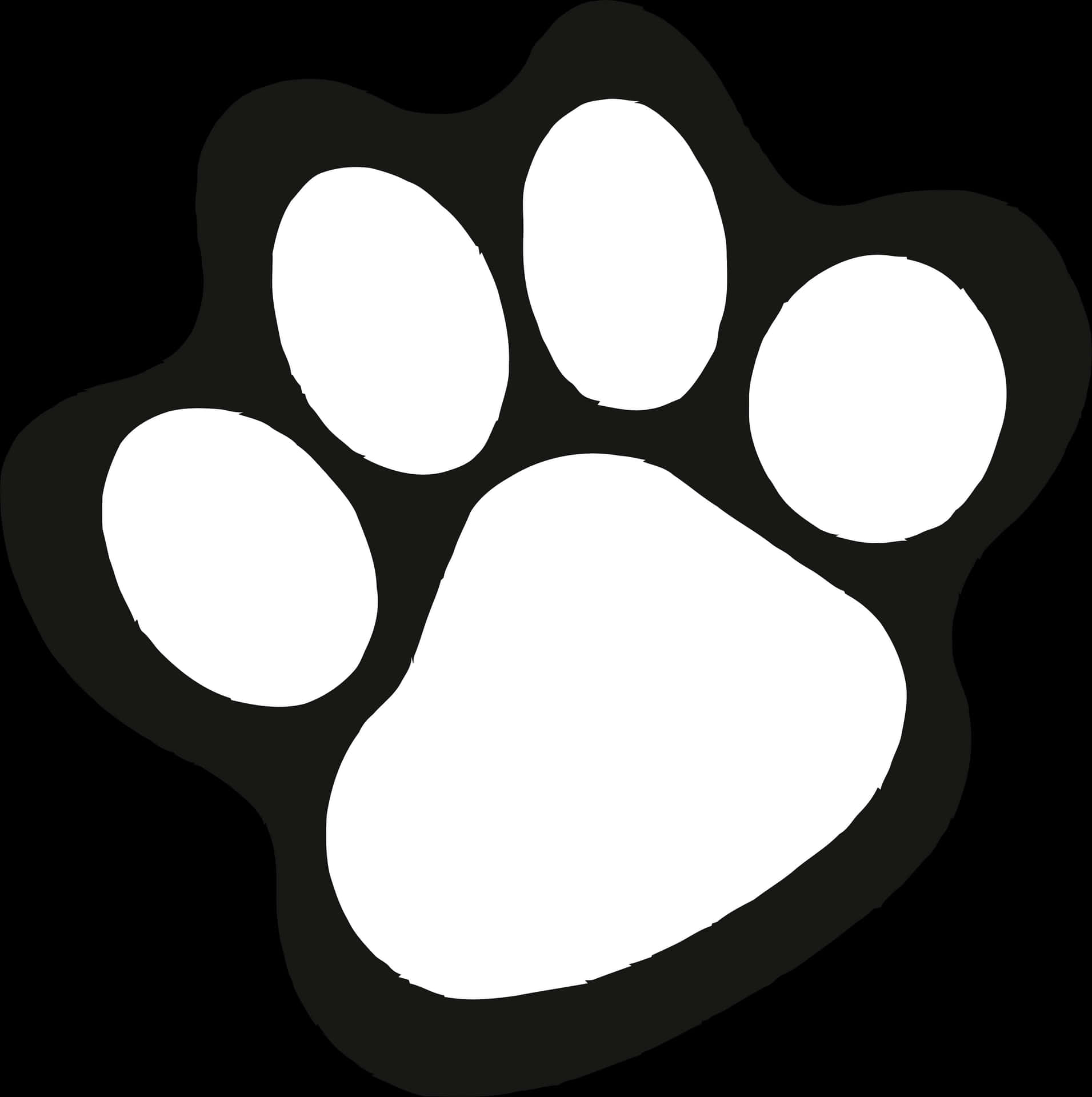 Blackand White Paw Print Graphic PNG image