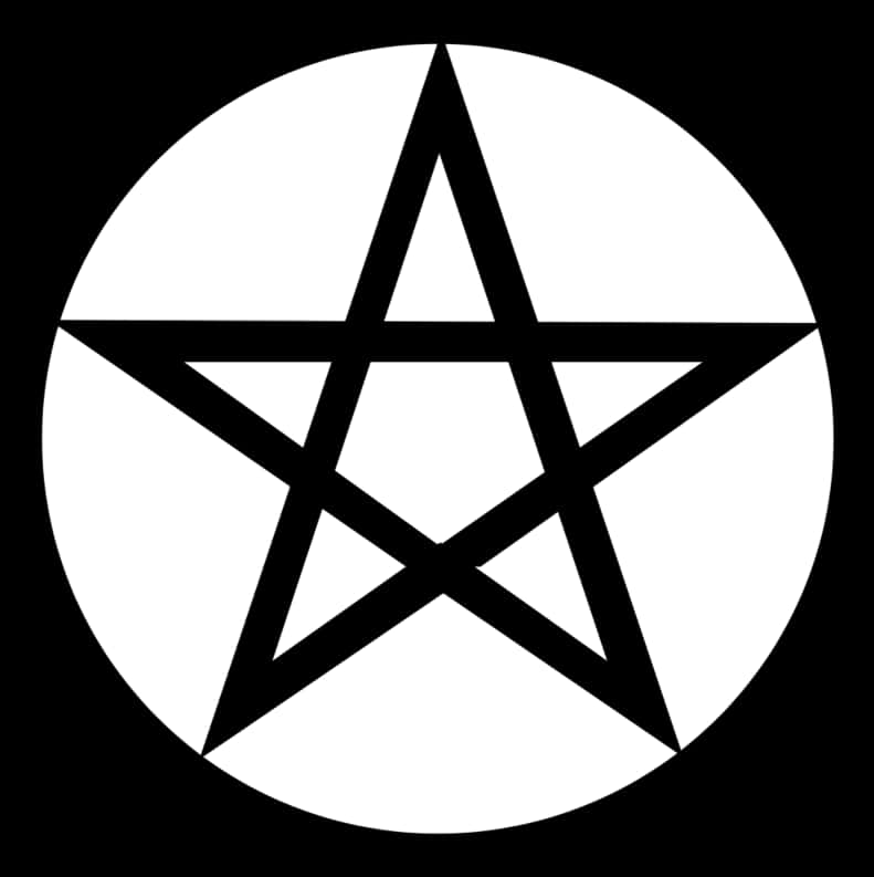 Blackand White Pentagram PNG image